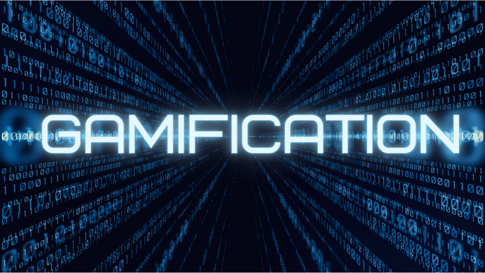 digital background with "gamification" text overlay