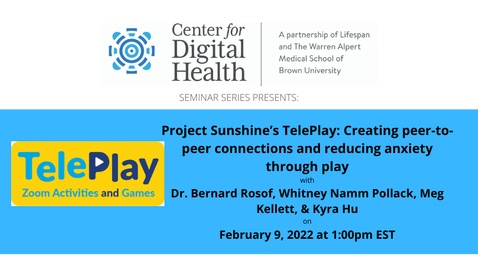 Promotional image for the CDH Seminar with Project Sunshine on Feb 9 2022